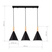 SLE1255-403-03 Светильник подвесной Черный/Черный E27 3*40W ARKET