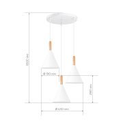 SLE1255-513-03 Светильник подвесной Белый/Белый E27 3*40W ARKET
