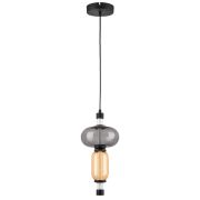 737527 Подвес EMISFERO 8W LED 250LM G ЧЕРНЫЙ/ПРОЗРАЧНЫЙ+ЯНТАРЬ 3000K