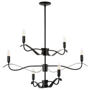 733267 Люстра RAGNO 6х40W E14 ЧЕРНЫЙ МАТОВЫЙ