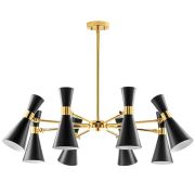 816087 Люстра DUMO 8х40W E14 ЧЕРНЫЙ МАТОВЫЙ/ЗОЛОТО