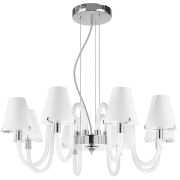 760086 Люстра подв. BIANCO 8х40W G9 ХРОМ БЕЛ. стекло