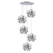 L5PR721134 Подвес пятерной круглый EXTRA 5x3x5W(led) G9  (721134 - 5 + 572154 -1) ХРОМ