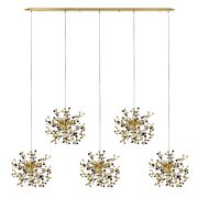 L5PL721132 Подвес пятерной линейный EXTRA 5x3x5W(led) G9  (721132 - 5 + 572162 -1) ЗОЛОТО