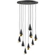757090 Люстра CONE 9х40W E14 ЧЕРНЫЙ /ЗОЛОТО