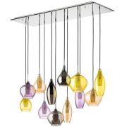 803125 Подвес PENTOLA 12x25W G9 хром/янтарь/дымчатый/оливковый/сливовый
