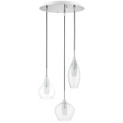803051 Подвес PENTOLA 3х25W G9 ХРОМ/ПРОЗРАЧНЫЙ