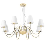 758082 Люстра подв. DIAFANO 8х40W G9 ЗОЛОТО/БЕЛЫЙ