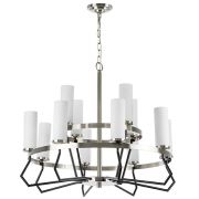 723125 Люстра FLUME 12х40W E14 ЧЕРНЫЙ МАТОВЫЙ/НИКЕЛЬ