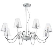 758084 Люстра подв. DIAFANO 8х40W G9 ХРОМ/ПРОЗРАЧНЫЙ