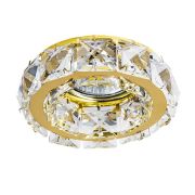 032702 Светильник ONDA MR16/HP16 ЗОЛОТО/ХРУСТАЛЬ ПРОЗРАЧНЫЙ