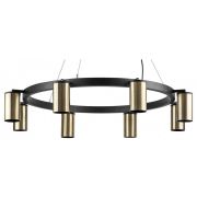 LR018318 Люстра RULLO 8х50W GU10 ЧЕРНЫЙ/БРОНЗА (571018+214431-8)