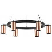 LR016306 Люстра RULLO 6х50W GU10 ЧЕРНЫЙ/МЕДЬ (571016+214430-6)