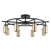 LR718408 Люстра RULLO 8х50W GU10 ЧЕРНЫЙ/ЗОЛОТО (571718+214440-8)