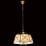 Citilux Дрезден CL409151 Люстра подвесная с бежевым абажуром Бронза