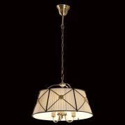 Citilux Дрезден CL409131 Люстра подвесная с бежевым абажуром Бронза