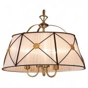 Citilux Дрезден CL409132 Люстра подвесная с белым абажуром Бронза